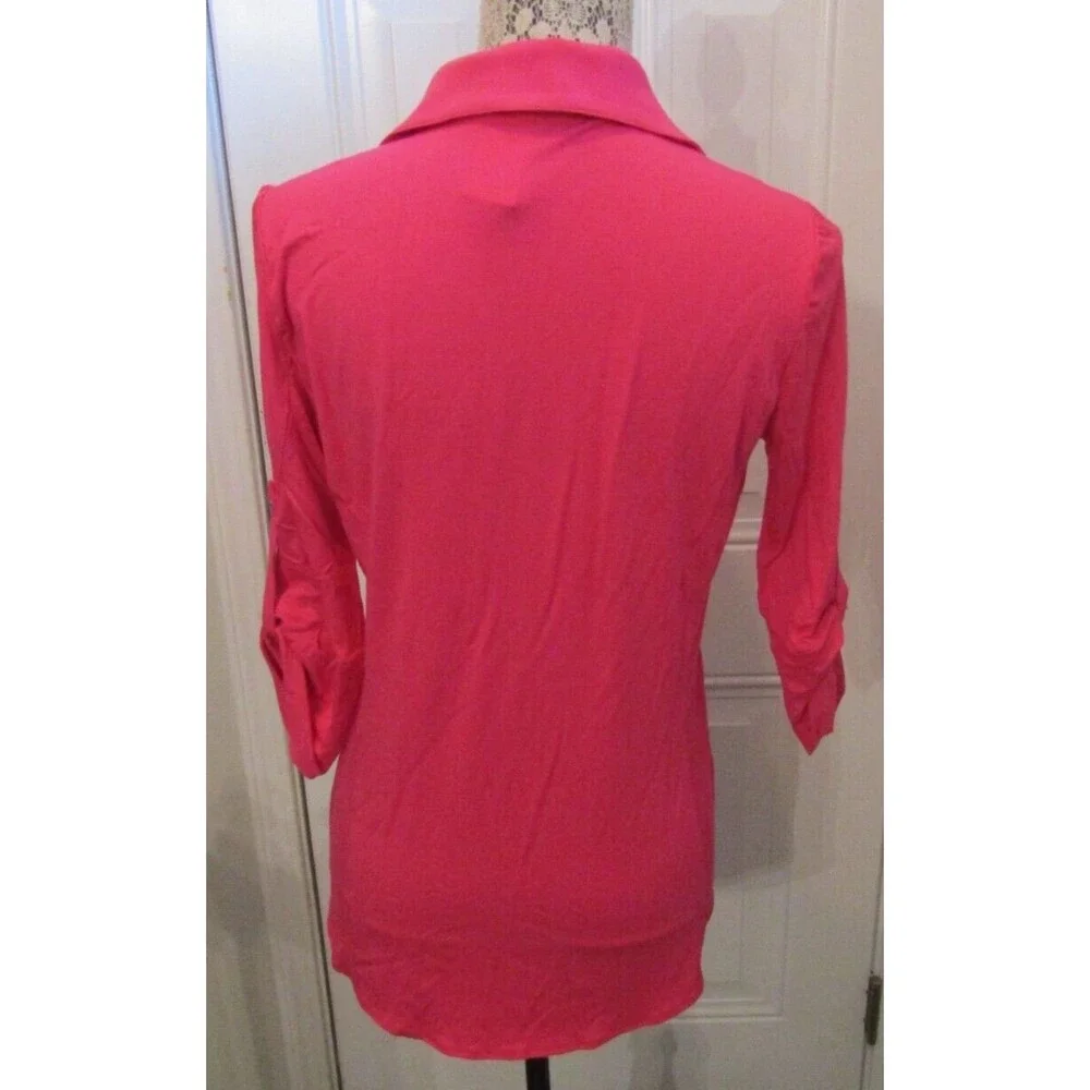Pure Amici Shirt NWT Pink Button Front Blouse Bamboo Womens Size M